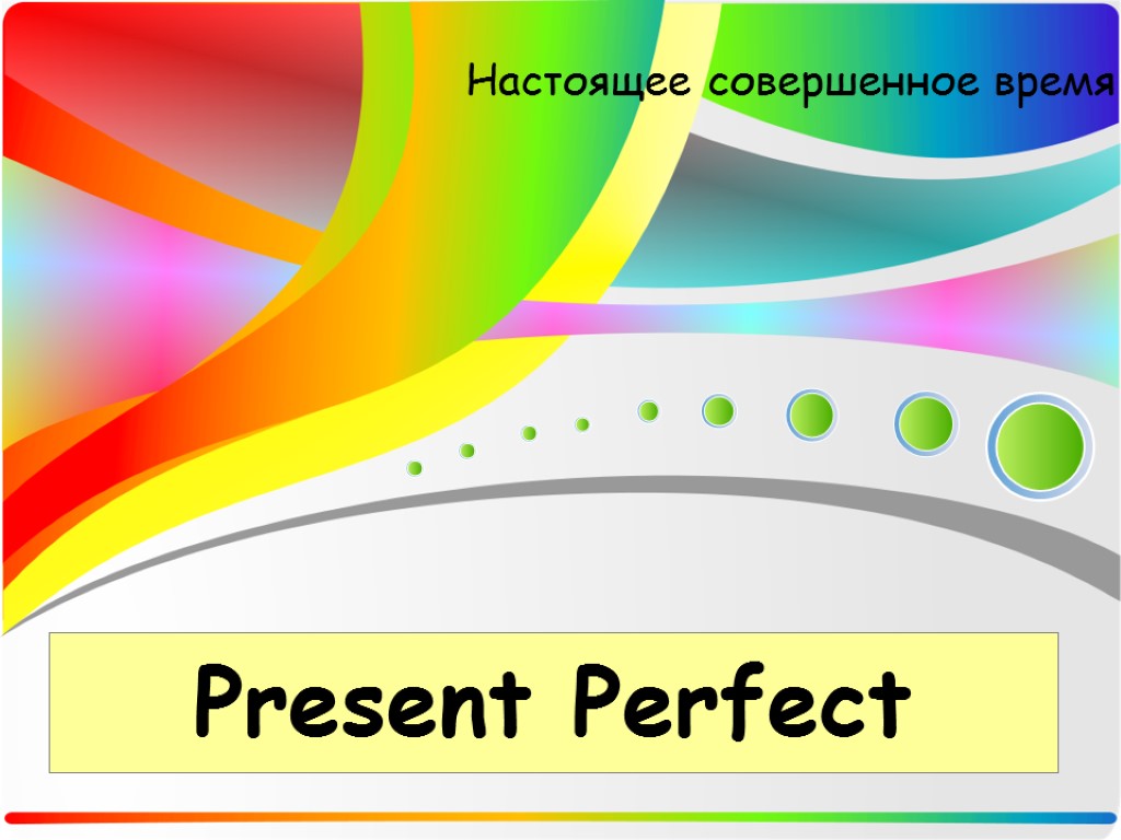 Present Perfect Настоящее совершенное время